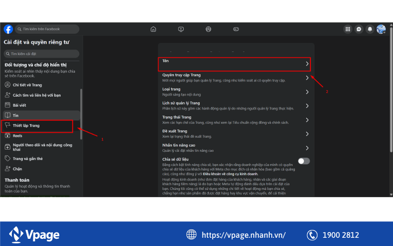 Chỉnh sửa tên Trang